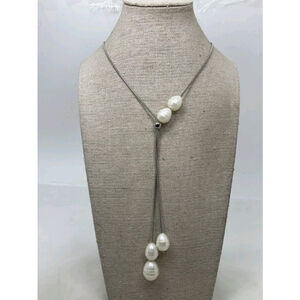 NWT Chico’s Faux Pearl Y-Drop Necklace | 26"